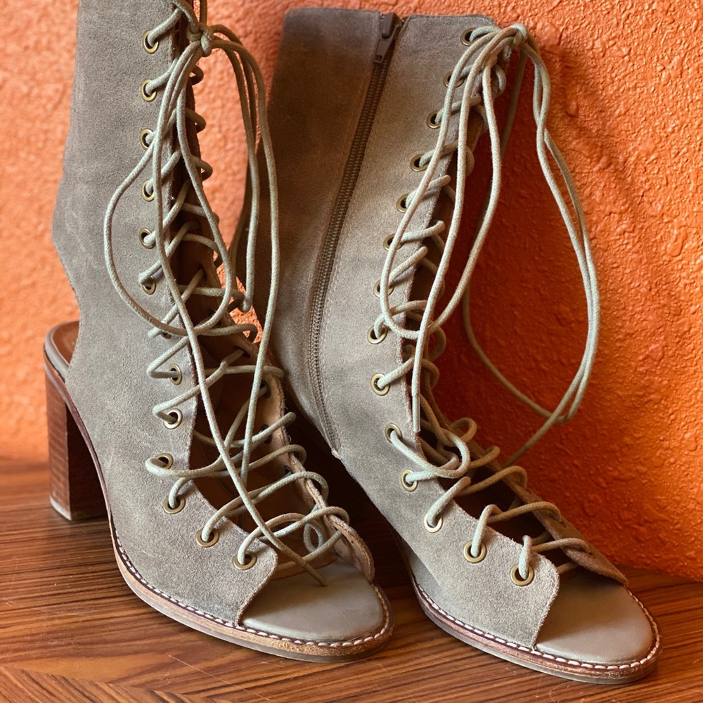Jeffrey Campbell lace up gladiator booties